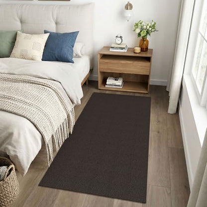 Washable Runner Rug, Non Slip Entry Runner, 3x6 Ft, Taupe/Coffee | Washable Braided Runner Carpet, Non Slip Rubber Dot Backed, For Hallway, Kitchen, Entryway, Bedroom, Laundry Room, Foyer - color: Taupe/Coffee, size: 3' x 6' (Rectangular)