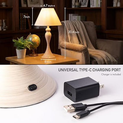 O'Bright Ember Rechargeable Table Lamp (Whitewashed) - color: Whitewashed