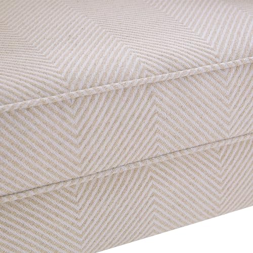 HUIMO Printed Wingback Accent Chair, Linen Upholstered High Back Armchair, Comfy Reading Chair for Living Room Bedroom Study, 300lbs Weight Capacity (1, Tan with Lines) - color: Tan With Lines