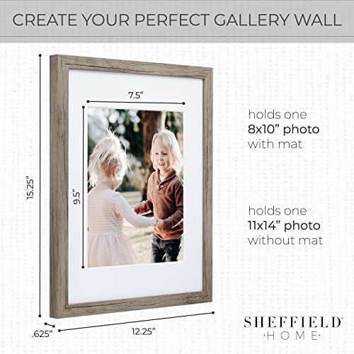 Sheffield Home 9 Piece Gallery Wall Frame Set, 11x14 Inch, Natural - color: Natural, size: 11x14 Inch