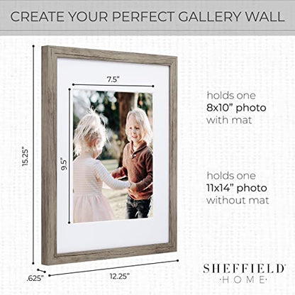 Sheffield Home 9 Piece Gallery Wall Frame Set, 11x14 Inch, Natural - color: Natural, size: 11x14 Inch
