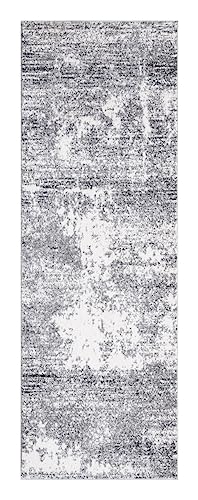 Keen Home Design Runner Rugs - 32"x119" Non-Shedding, Thick Pile Abstract Rugs for Kitchen, Living Room, Bedroom, Dining Room, Entryway - Size: 2'8" x 9'11", Abstract Cream/Grey - color: Abstract Cream/Grey, size: 2'8" x 9'11" (Runner)