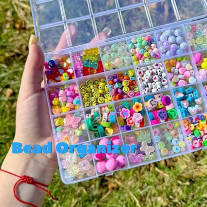 32-Grid Clear Plastic Beads Jewelry Organizer Box Small Parts Storage-2pack - color: 2 pack