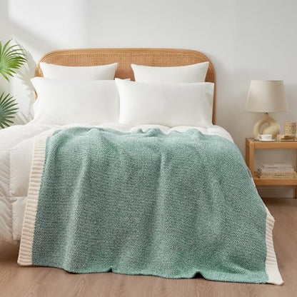 Snuggle Sac Green Throw XL Blanket 50x70,Super Soft Warm Blankets Oversized Throw Knit Blankets Fuzzy Plush Blanket, Heather Green, 50x70 inches - color: Green, size: Throw-XL (50"x70")