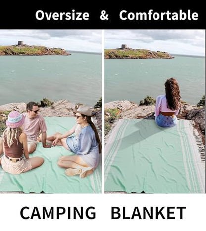 Extra Large Turkish Beach Towel Picnic Mat Throw Blanket Camping Mat Lightweight Oversized Giant Mexican Serape Baja Cobijas Mexicanas Para Mesa Lawn Patio Park Stadium Outside Festival Grass Hammock - color: Teal, size: Giant Large 82''x88''