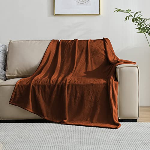 Flannel Fleece Blanket Twin Size, All Season Lightweight Super Soft Cozy Blanket for Bed or Couch, Caramel(60inch X80'') | All Season Lightweight Super Soft Cozy Blanket for Bed or Couch - color: Caramel, size: 60"×80"