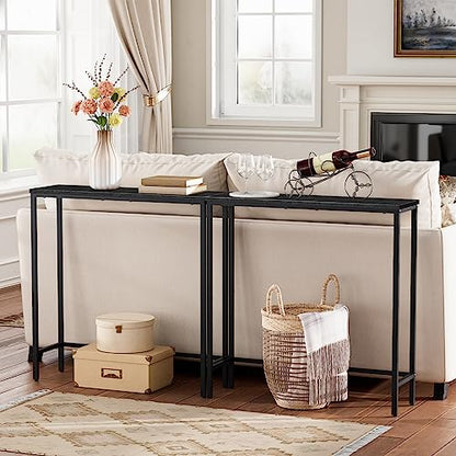 HOOBRO Narrow Console Table, 29.5" Small Entryway Table, Thin Sofa Table, Side Table, Display Table, for Hallway, Bedroom, Living Room, Foyer, Black BK75XG01 - color: Black