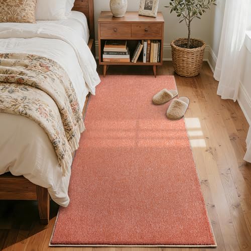 2x6 Orange/White Runner Rug Non-Slip Washable for Hallway Kitchen Bedroom | Soft丨Stays Put丨Door-Friendly Thin丨Pet Friendly丨Lays Flat丨Bathroom丨Laundry丨Entryway丨Indoor丨Playroom丨Carpet丨Area Rug丨Home Decor - color: 03 Orange/White, size: 2' x 6' (Rectangular)