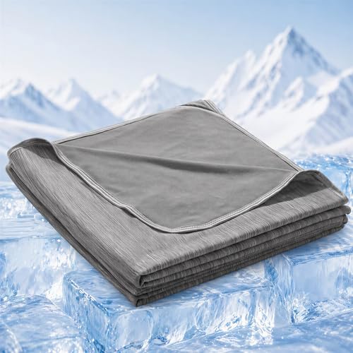 Twin XL Size Cooling Blanket for Hot Sleepers - Lightweight Breathable Cool Cold Blanket - Keep Cool for Night Sweats, Soft Thin Ice Blankets for Bed Couch Sofa, (Dark Gray, 60"x90") - color: Dark Gray, size: Twin XL-60"x90"