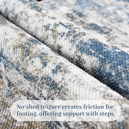 Small Area Rug 3x5 ft, Textured Non Slip Entryway Rug, Multi | Machine Washable 3x5 Rug with Silicone Backing; Stain-Resistant Surface for Entryways, Kitchens and High-Traffic Areas - color: Abstract-multi, size: 3' x 5' (Rectangular)