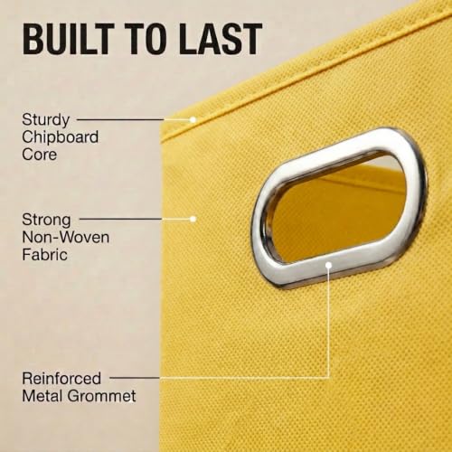 Household Essentials 6 ct Open Fabric Cube Storage Bins, Golden Yellow - color: Golden Yellow, size: 11” L x 11” W x 11” H