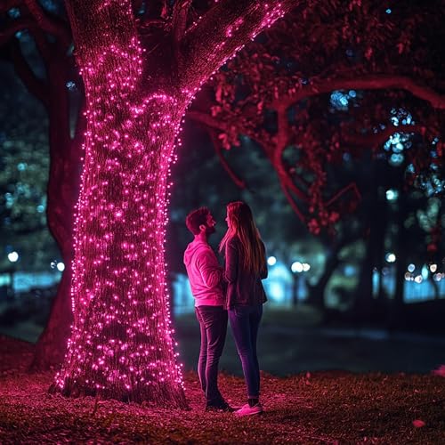 TW SHINE Christmas Lights, 20FT 100 Count Incandescent Mini Christmas Tree Light, Waterproof Xmas String Lights for Outdoor Indoor Home Party Yard Decorations, Pink - color: Pink