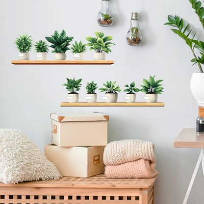 Green Plant Wall Decals 3D Bonsai Tropical Betterfly Wall Sticker Creative Vinyl Peel and Stick Removable Wall Art Decor for Living Room Bedroom Home Office (Green Plant 2) - style: Green Plant 2