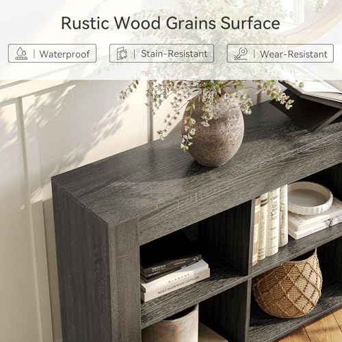 LITTLE TREE TV Stand with Storage, 63-Inch Entertainment Center with Shelves, Modern Media Console for Television up to 65" for Living Room, Bedroom, Gray + Dark Gray - color: Gray + Dark Gray