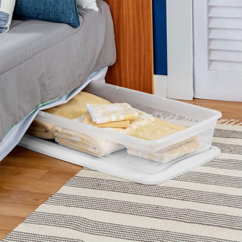 Sterilite 12-Pack 41 Quart Storage Box, Stackable Clear Plastic Bins with Snap-On Lids - Heavy-Duty Organizing Containers for Closet, Bathroom, and Office - size: 41 Quart, style: 12 Pack