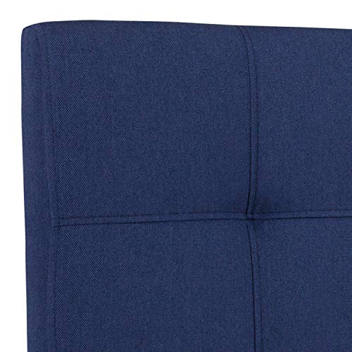 Quilted Tufted Upholstered Full Size Headboard in Navy Fabric - color: Navy, size: Full