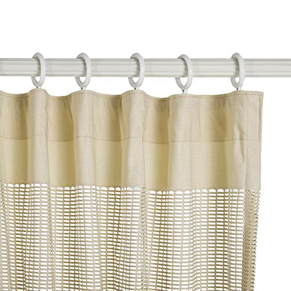 8ft Wide x 8ft Tall Room Divider Privacy Partation Curtains | 1 Panel, Beige, Cubicle Curtain With Flexible Flat Hooks, Privacy Screen, 96 Inches Long, 96W x 96L - color: Beige, size: 96"W x 96"L (Pack of 1)