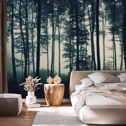 Wall Mural Forest 116x83 in - Peel and Stick Self-Adhesive Wallpaper Removable Large Sticker Foil Wall Decor Print Picture Image Design Landscape Nature Tree Sun c-B-0223-a-a - color: #11, size: 83"x116"