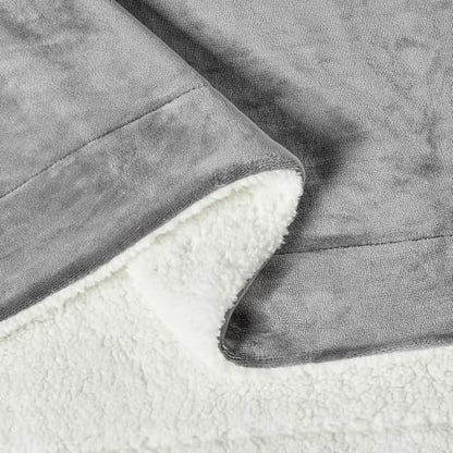 Amazon Basics Reversible Sherpa Throw Blanket, Dark Gray, 50"x60", Ultra Soft, Plush - color: Dark Gray, size: Throw (50"x60")