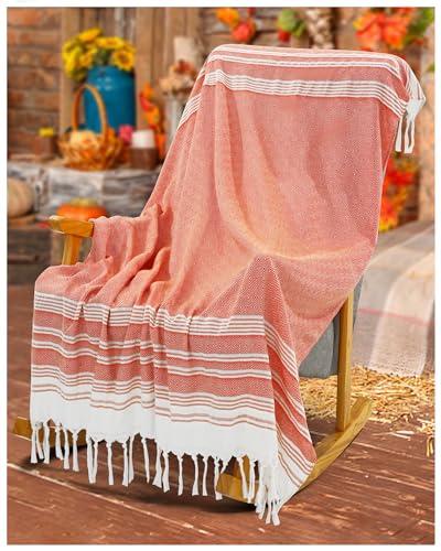 Rustic Farmhouse Throw Blanket Bedroom Decoration Living Room Accessories Sofa Couch Cover Chair Apartment Essential Home Finds Autumn House Goods Burnt Orange Terracotta Sunflower Thanksgiving Decor - color: Rustic, size: Extra Large 50''x68''