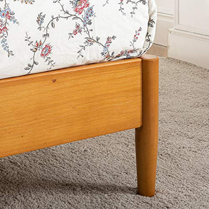 Zinus Allen Mid Century Wood Platform Bed Frame, Full - color: Natural, size: Full