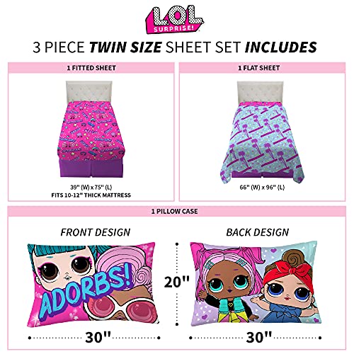 Franco Kids Bedding Super Soft Sheet Set, Twin, LOL Surprise - color: Lol Surprise, size: Twin