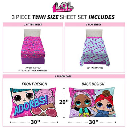 Franco Kids Bedding Super Soft Sheet Set, Twin, LOL Surprise - color: Lol Surprise, size: Twin
