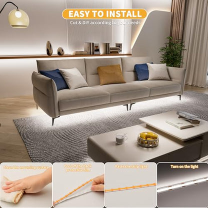 PAUTIX 5V USB COB LED Strip Light 6.56ft/2m 1200lm, Dimmable 640LEDs 6000K Daylight White CRI90+ with RF Remote TV Backlight,Flexible Under Cabinet Tape Light for Bedroom,Kitchen,Home DIY Lighting - color: 6000K