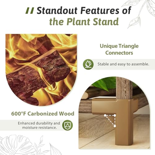 GENTINGBRO Plant Stand Indoor Outdoor 63" Tall Plant Shelf for Plants 14-Tier Large Plant Sheves for Living Room Heavy Duty Plant Rack Garden Balcony Patio Hanging Planter