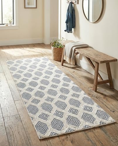 Rugs.com - Sabrina Soto Casa Rug – 6 Ft Runner Navy Blue Cotton Textured Runner – Ideal for Hallways, Entryways, and Kitchens - color: Navy Blue, size: 2'3" x 6' (Runner)