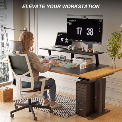 30-Inch Desktop Clamp-on Shelf & Monitor Riser, 2-in-1 Reversible Design – Fits Either Side of Desk, C-Clamp for Stability, Holds 44 lbs, for Gaming PC, Console & Office Setup - size: 30 Inches