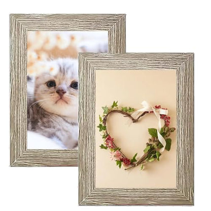 xnlkros Picture Frame Set 10 pack, Farmhouse Photo Frames, Gallery Wall Frame Collage, 8x10 5x7 4x6 Frames in 3 Different Finishes Picture Frames For Wall or Desk,Gray - color: Gray