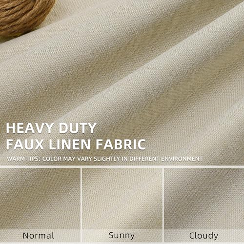 ChrisDowa Tan Blackout Curtains 45 Inches Long 2 Panels for Bedroom | Room Darkening,Light Blocking,Thermal Insulated,Faux Linen,Farmhouse,Grommet,Window Treatment,Drapes,Living Room,52x45 - color: Tan, size: 52"W x 45"L (Pack of 2)