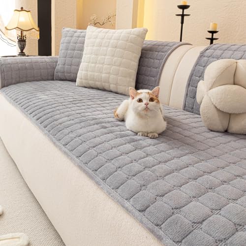 Velvet Couch Covers for Dogs, Dog Sectional Couch Covers, Pet Couchs Cover for Loveseat, Couchs Protector for Dogs, Sectional Sofa Cover for Pet Washable(1PC,Light Grey,27.6"×59") - color: Light Grey, size: 1pc/27.6"x 59"/Rectangular