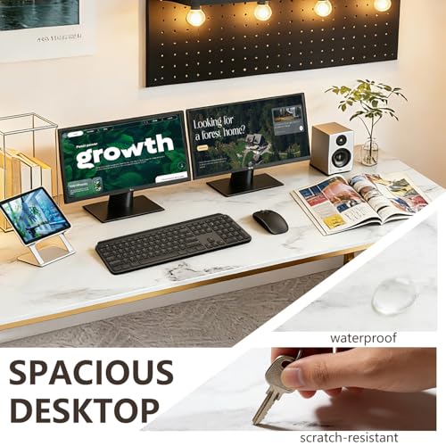 BestOffice Computer Desk,Home Office Desk, Modern Simple Style for Home Office Study Writing (Gold, 55 Inch) - color: Gold, size: 55 Inch