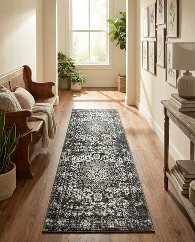 Rugs.com - Arlington Rug – 6 Ft Runner Dark Gray Coastal Runner Rug – Ideal for Hallways, Kitchens, and Entryways - color: Dark Gray, size: 2' x 6' (Runner)