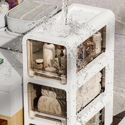 3-Tier Slim Bathroom Storage Cabinet,Narrow Floor Cabinets with Drawers and Wheels,Rolling Narrow Organizer for Small Spaces,Kitchen,Laundry,9”W - size: 3-Tier-9”W