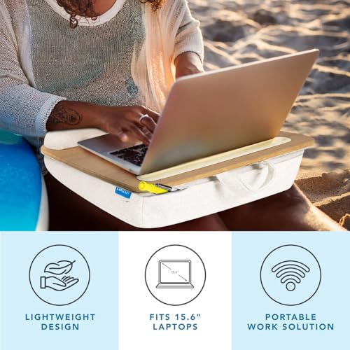 LAPGEAR Portable Laptop Lap Desk – White Oak Woodgrain, Fits 15.6" Laptops - color: White Oak Woodgrain