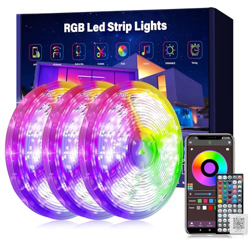 Ledagic Led Lights for Bedroom 300ft (3 Rolls* 100ft) Led Lights Music Sync | Color Changing Led Strip Lights with 60 Key Remote and App Control RGB Led Light Strip for Home Party Room Decoration - size: 300ft