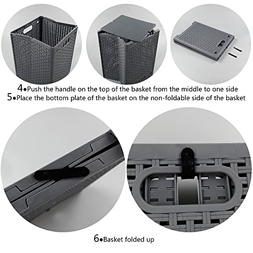 1-Pack Collapsible Laundry Hamper, Foldable Laundry Baskets, Gray | Dirty Clothes Hamper for Bathroom, Bedroom, Dorm Room & Laundry Room