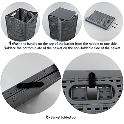 1-Pack Collapsible Laundry Hamper, Foldable Laundry Baskets, Gray | Dirty Clothes Hamper for Bathroom, Bedroom, Dorm Room & Laundry Room