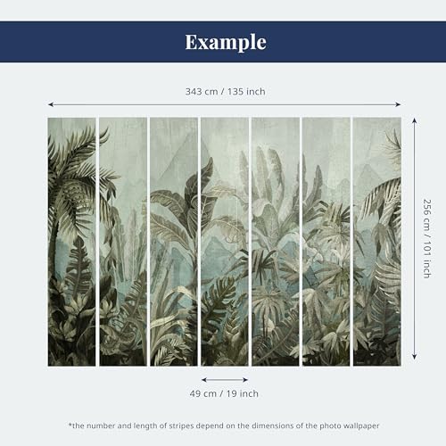 Wall Mural Forest 96x69 in - Peel and Stick Self-Adhesive Wallpaper Removable Large Sticker Foil Wall Decor Print Picture Image Design Landscape Nature Tree Sun c-B-0241-a-a - color: #12, size: 69" x 96"