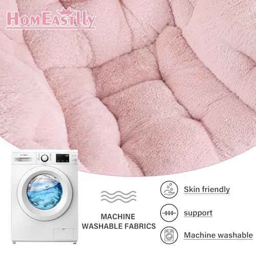Lazy Chair with Ottoman, Plush Reading Chair with Pillow，Pink | Removable machine-washable cover; includes an extra throw pillow; cozy accent chair for living room, bedroom, dorm or office - color: Plush Cotton Candy Pink
