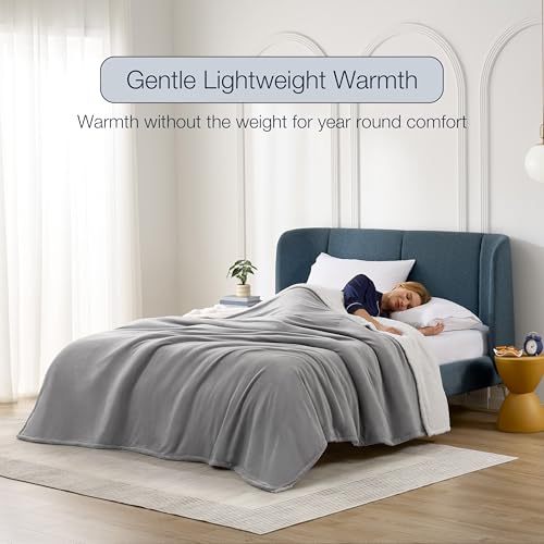 Casual Living Cal King Sherpa Blanket, Reversible Fleece, 108" x 90", Grey | Cozy Sherpa Reverse, Oversized Coverage, Guest & Master Bedroom Ready, Hypoallergenic, Washable, Year-Round Comfort - color: Grey, size: King 108 x 90-inch