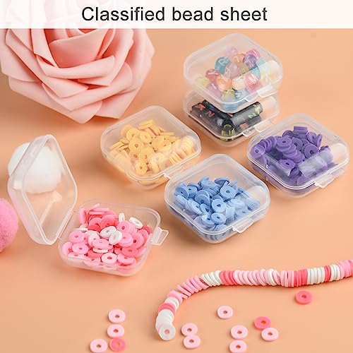 Mototo 120 Pieces Mini Plastic Jewelry Box Clear Storage Box Small Storage Containers with Hinged Lids for Beads Jewelry Earrings Chains Earplugs Craft, 1.4 x 1.4 x 0.7 Inches - style: 120 Pieces