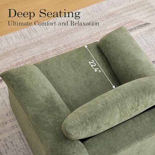 Boneless Single Sofa Chair, Modern Cloud Accent Chair, Comfy Deep Seat Couch for Living Room, Bedroom, Apartment, Small Space, No Assembly, Green - color: Green, size: Single Sofa