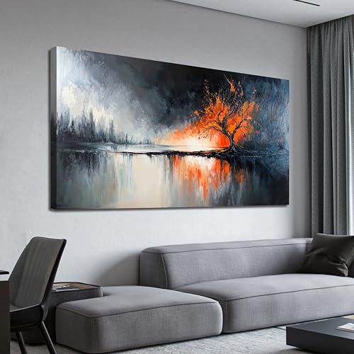 Canvas Wall Art Decor Large Black and White Wall Art Prints Modern Tree of Life Wall Art Abstract Canvas Art Wall Decor Wall Art Pictures for Living Room Artwork for Walls Home Office Decor 24" X 48" - color: TB-01J, size: 48"L x 24"W