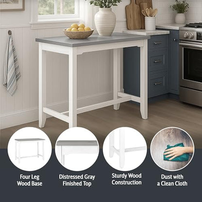 Hillsdale Furniture Hillsdale Clarion Side, Distressed Gray/Sea White Counter Height Table