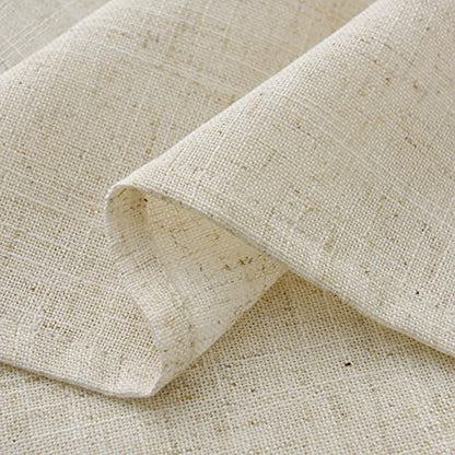 Valea Home Linen Kitchen Curtains 36 Inch Length Rustic Farmhouse Crude Short Cafe Curtains Rod Pocket Tiers for Small Window Bathroom Basement, Natural, 2 Panels - size: 26"W x 36"L (Pack of 2)