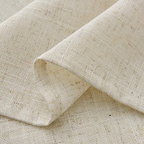 Valea Home Linen Kitchen Curtains 45 Inch Length Rustic Farmhouse Crude Short Cafe Curtains Rod Pocket Tiers for Small Window Bathroom Basement, Natural, 2 Panels - size: 26"W x 45"L (Pack of 2)